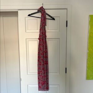 Skatie Floral Backless Dress - Red and Pink